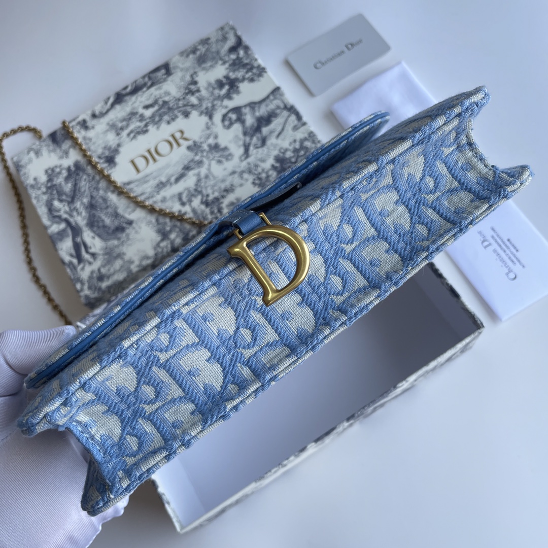 Bagsaaa D10r Saddle Pouch Light Blue D10r Oblique Jacquard - 22 x 14.5 x 4.5 cm