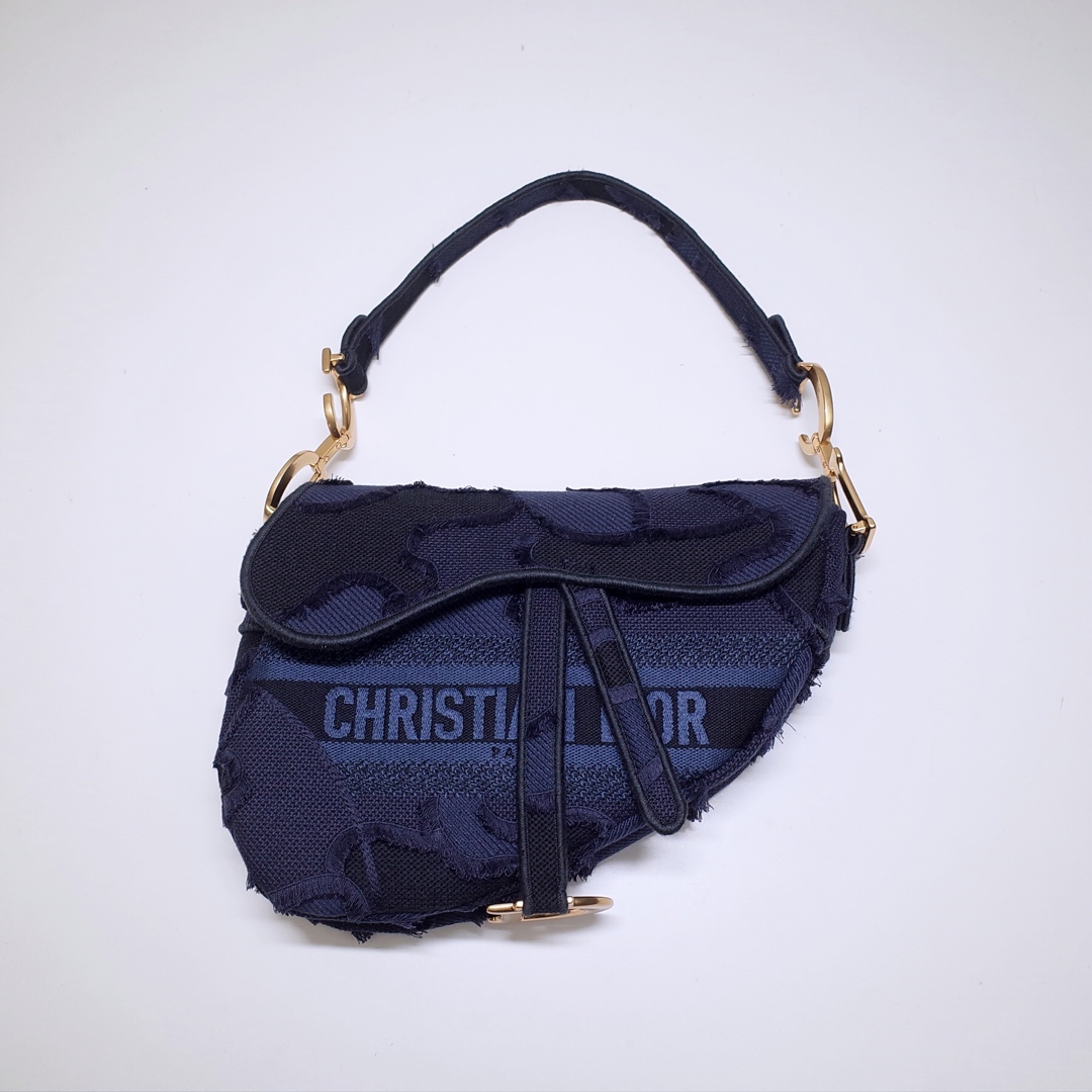 Bagsaaa D10r Saddle Dark Blue Camouflage Embroidered - 25.5 x 20 x 6.5 cm