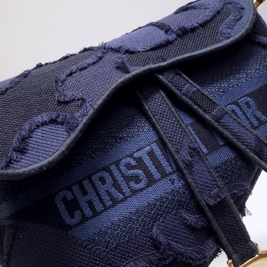 Bagsaaa D10r Saddle Dark Blue Camouflage Embroidered - 25.5 x 20 x 6.5 cm