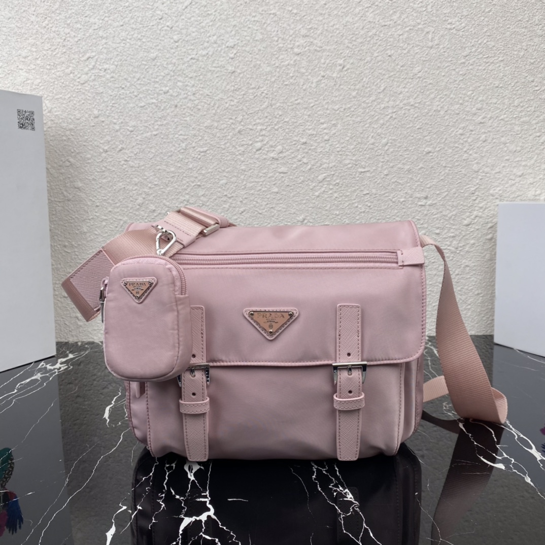 Bagsaaa Pra*a Re-Nylon pink shoulder bag - 27x20.5x12cm