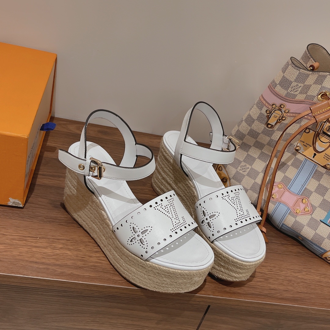 Bagsaaa L0vis Vvtt0n Starboard Wedge Sandal White