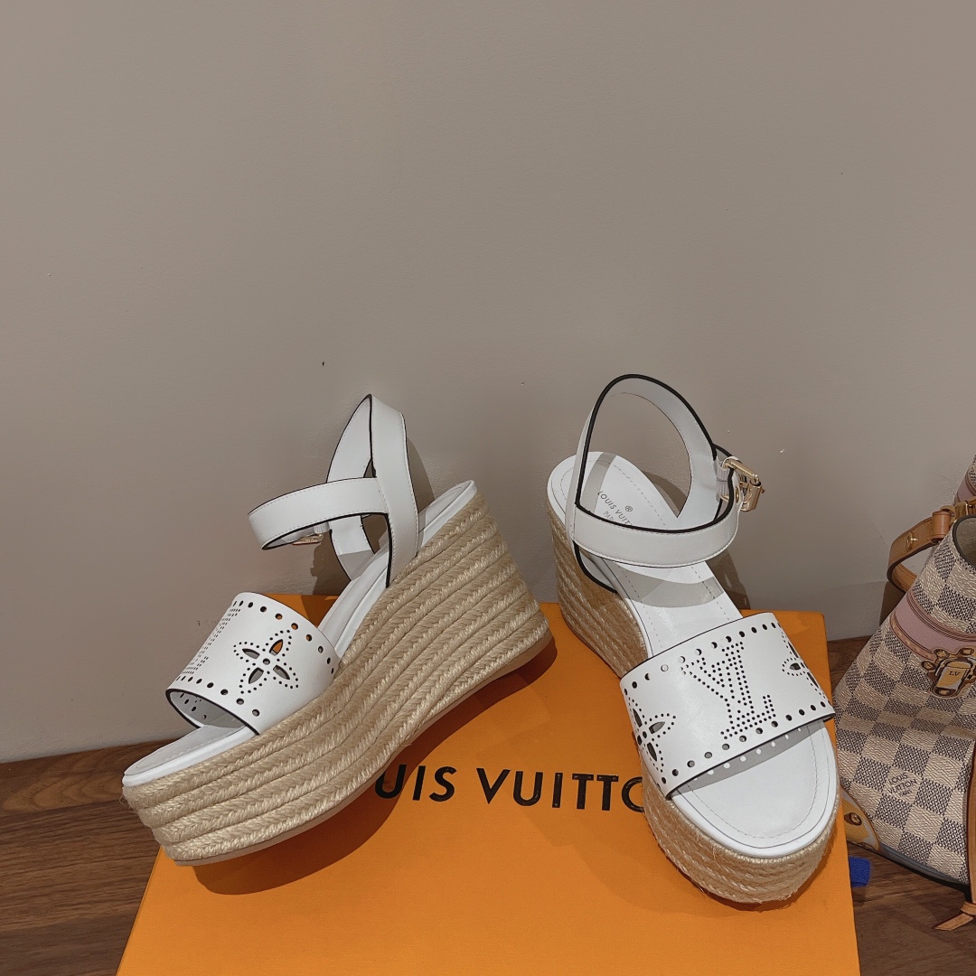 Bagsaaa L0vis Vvtt0n Starboard Wedge Sandal White