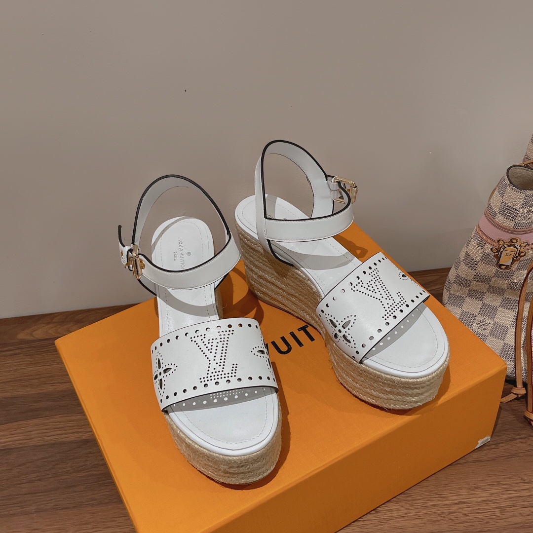 Bagsaaa L0vis Vvtt0n Starboard Wedge Sandal White