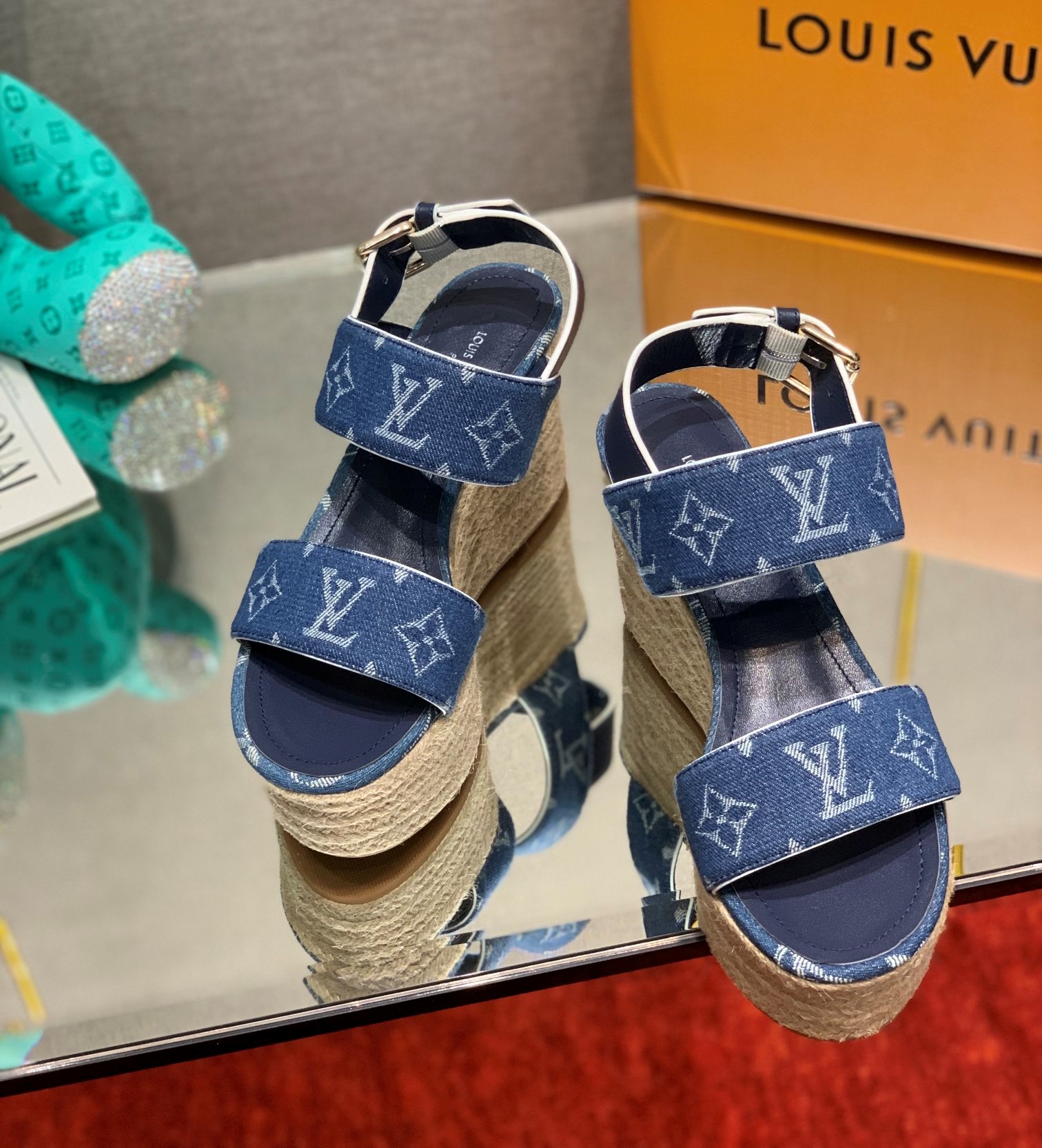 Bagsaaa L0vis Vvtt0n Starboard Wedge Sandal Denim Blue