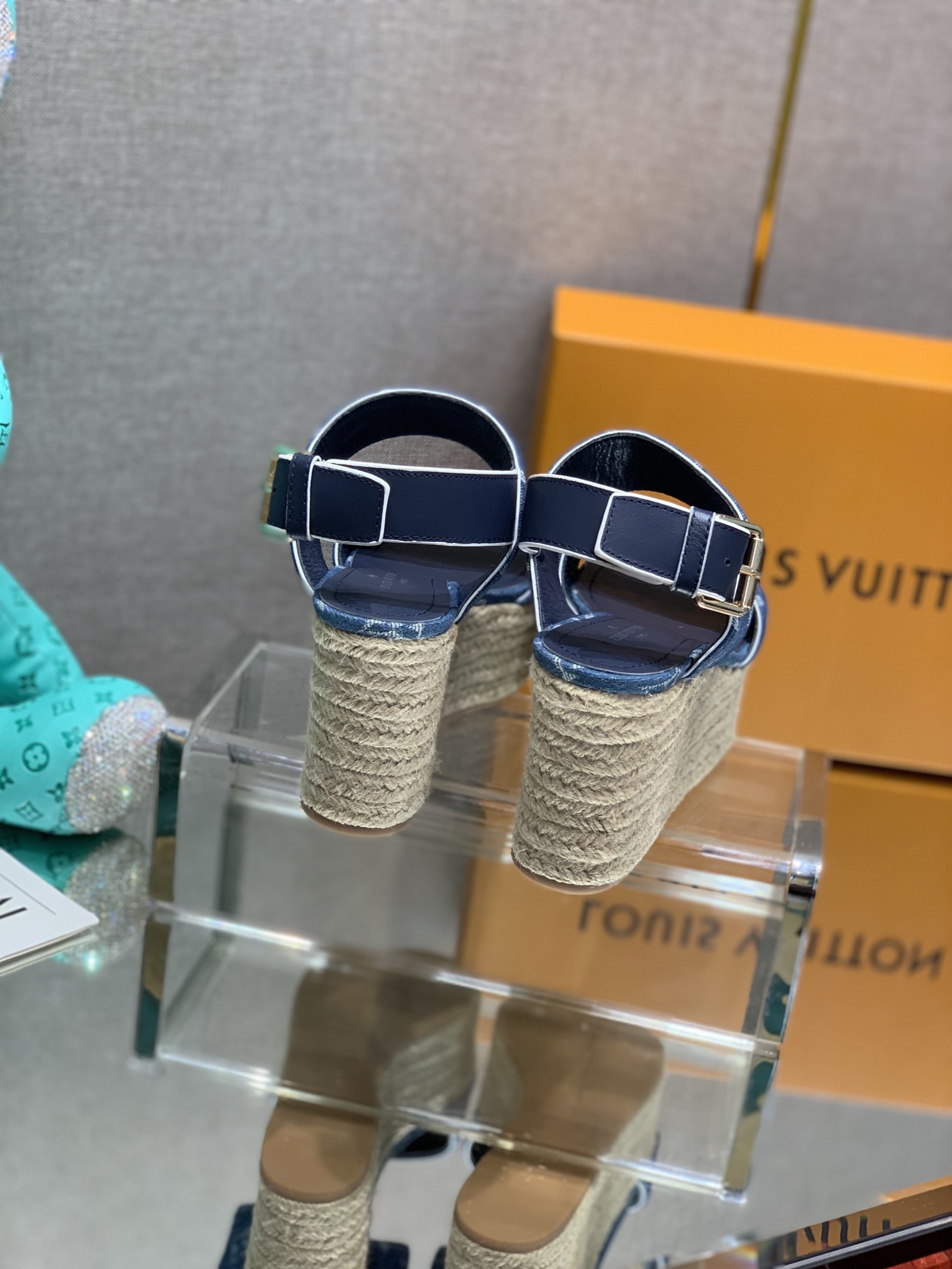 Bagsaaa L0vis Vvtt0n Starboard Wedge Sandal Denim Blue