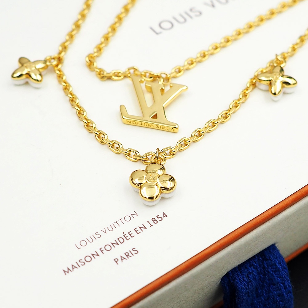 Bagsaaa L0vis Vvtt0n Floragram Necklace