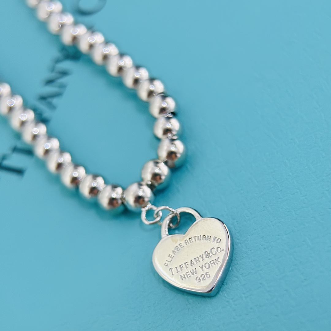 Bagsaaa T*f*ny&Co Blue Heart Necklace