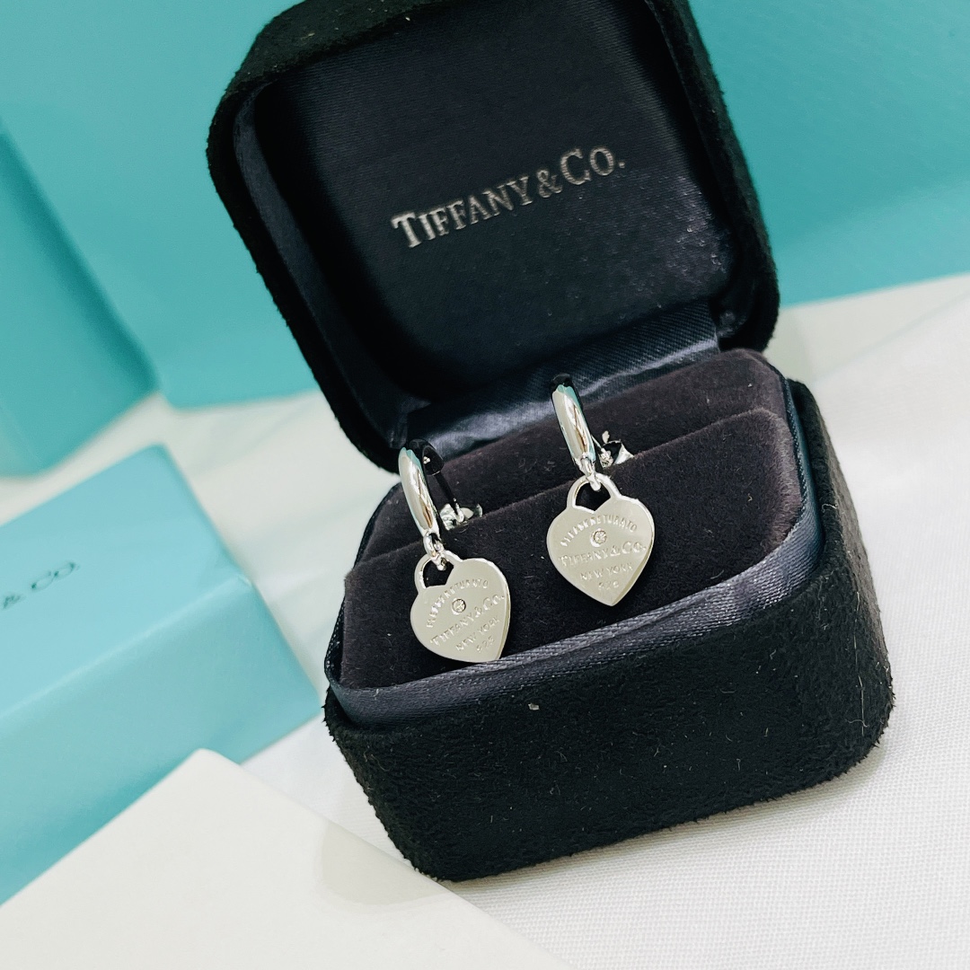Bagsaaa T*f*ny&Co Heart Silver Earrings