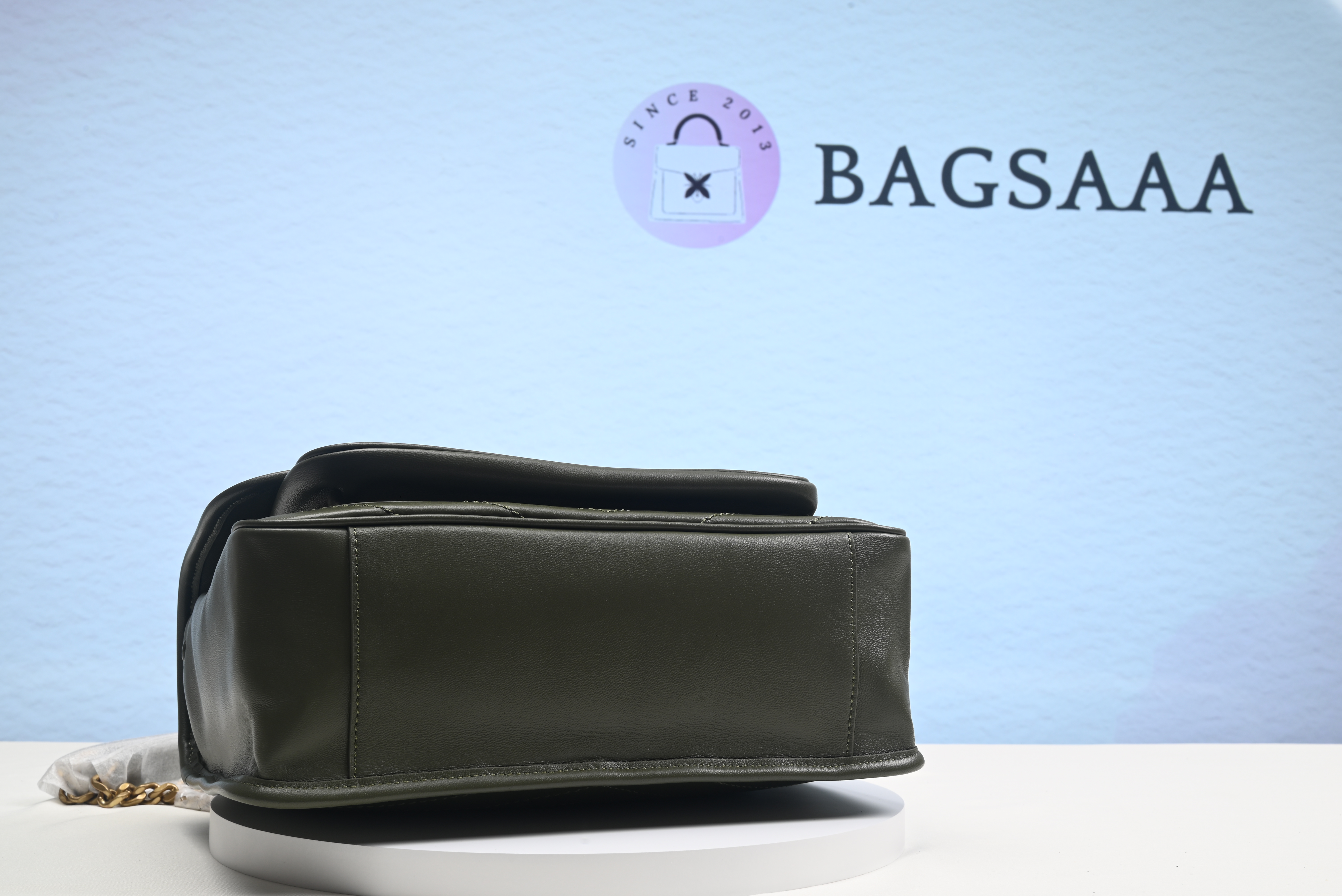 Bagsaaa Y51 Nikki Bag In Lambskin Green - H20 x W28 x D8.5 cm