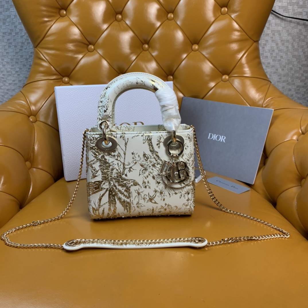 Bagsaaa D10r Mini Lady White Metallic Pattern