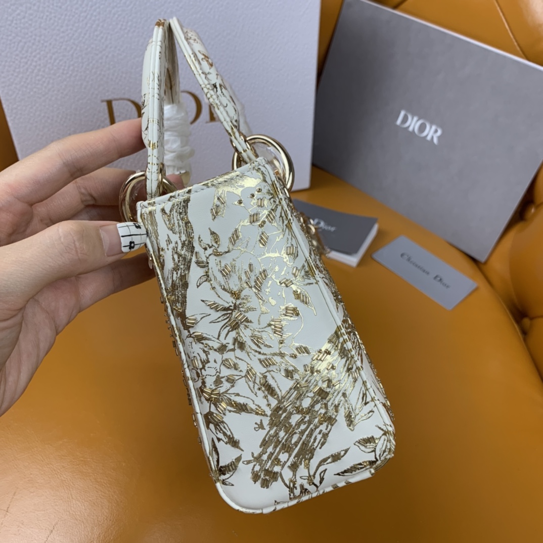 Bagsaaa D10r Mini Lady White Metallic Pattern