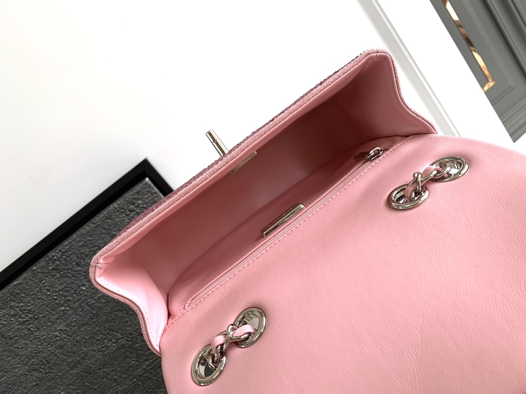 Bagsaaa Ch**el Flap Bag Glitter Crystal Pink Bag