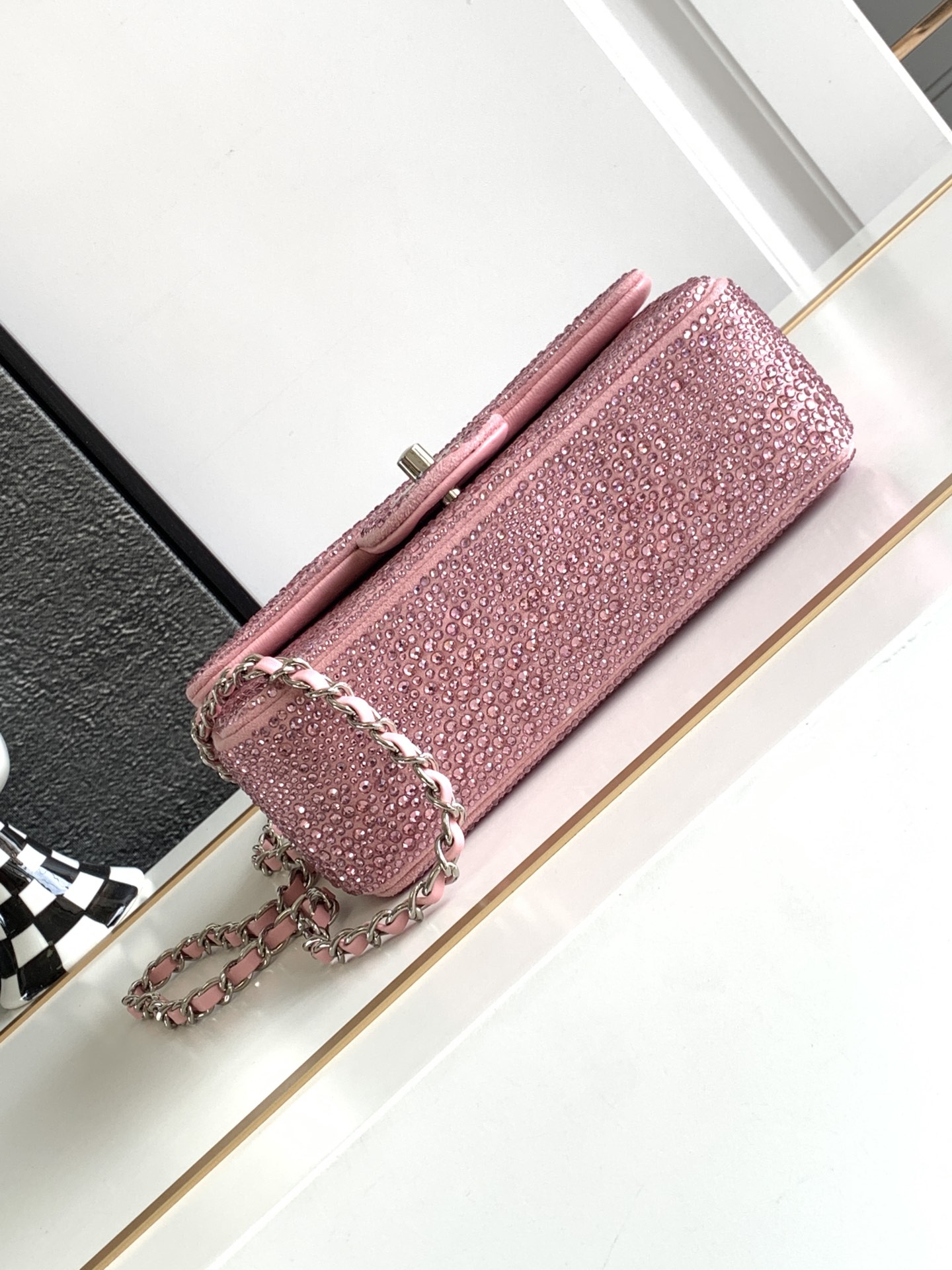 Bagsaaa Ch**el Flap Bag Glitter Crystal Pink Bag
