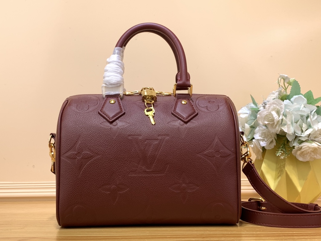 Bagsaaa L0vis Vuittton Speedy Burrgundy - 25 x 19 x 15cm