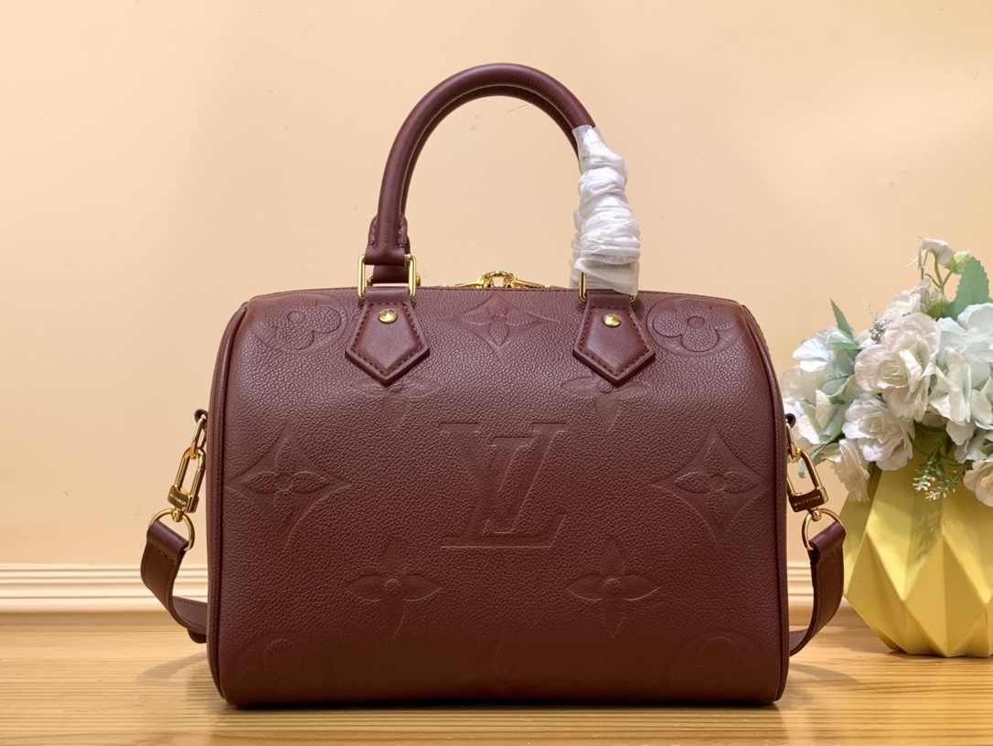 Bagsaaa L0vis Vuittton Speedy Burrgundy - 25 x 19 x 15cm