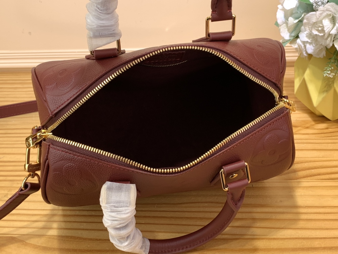 Bagsaaa L0vis Vuittton Speedy Burrgundy - 25 x 19 x 15cm