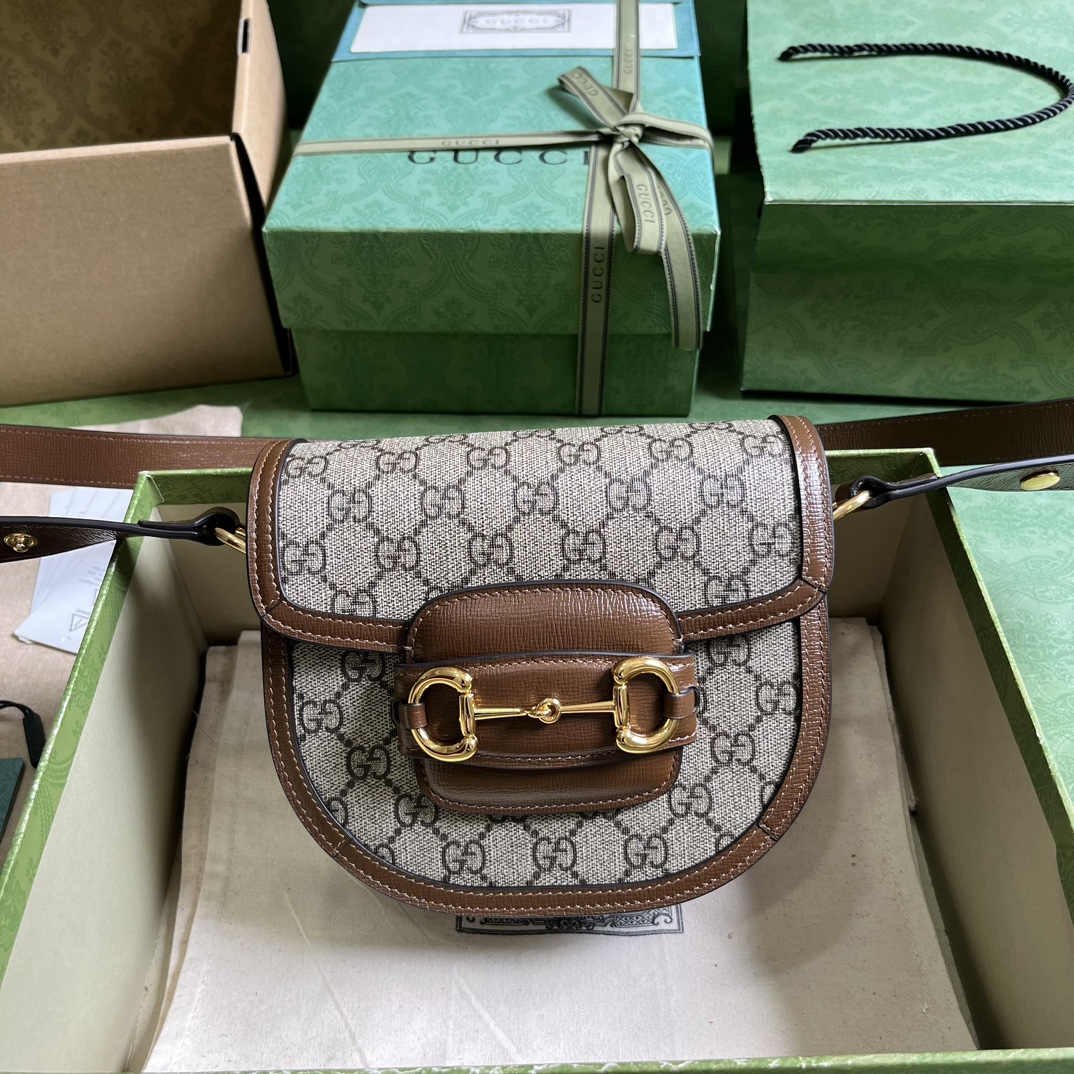 Bagsaaa Gvc*1 Horsebit Beige GG - 18*17*6.5cm