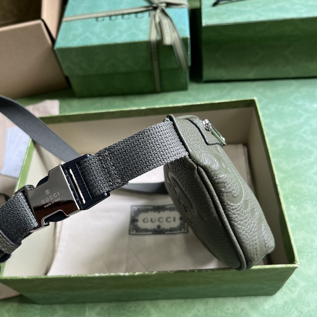 Bagsaaa Gvc*1 Jumbo GG belt bag in dark green - 23x 13x 5cm