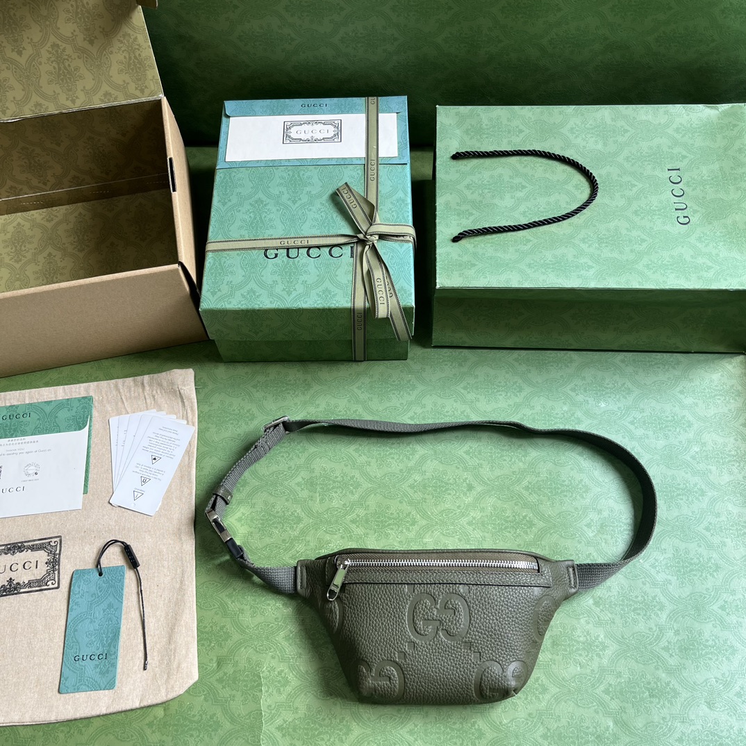 Bagsaaa Gvc*1 Jumbo GG belt bag in dark green - 23x 13x 5cm