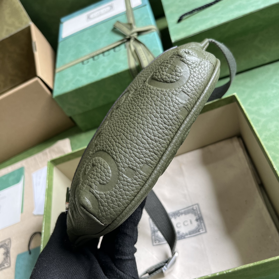 Bagsaaa Gvc*1 Jumbo GG belt bag in dark green - 23x 13x 5cm