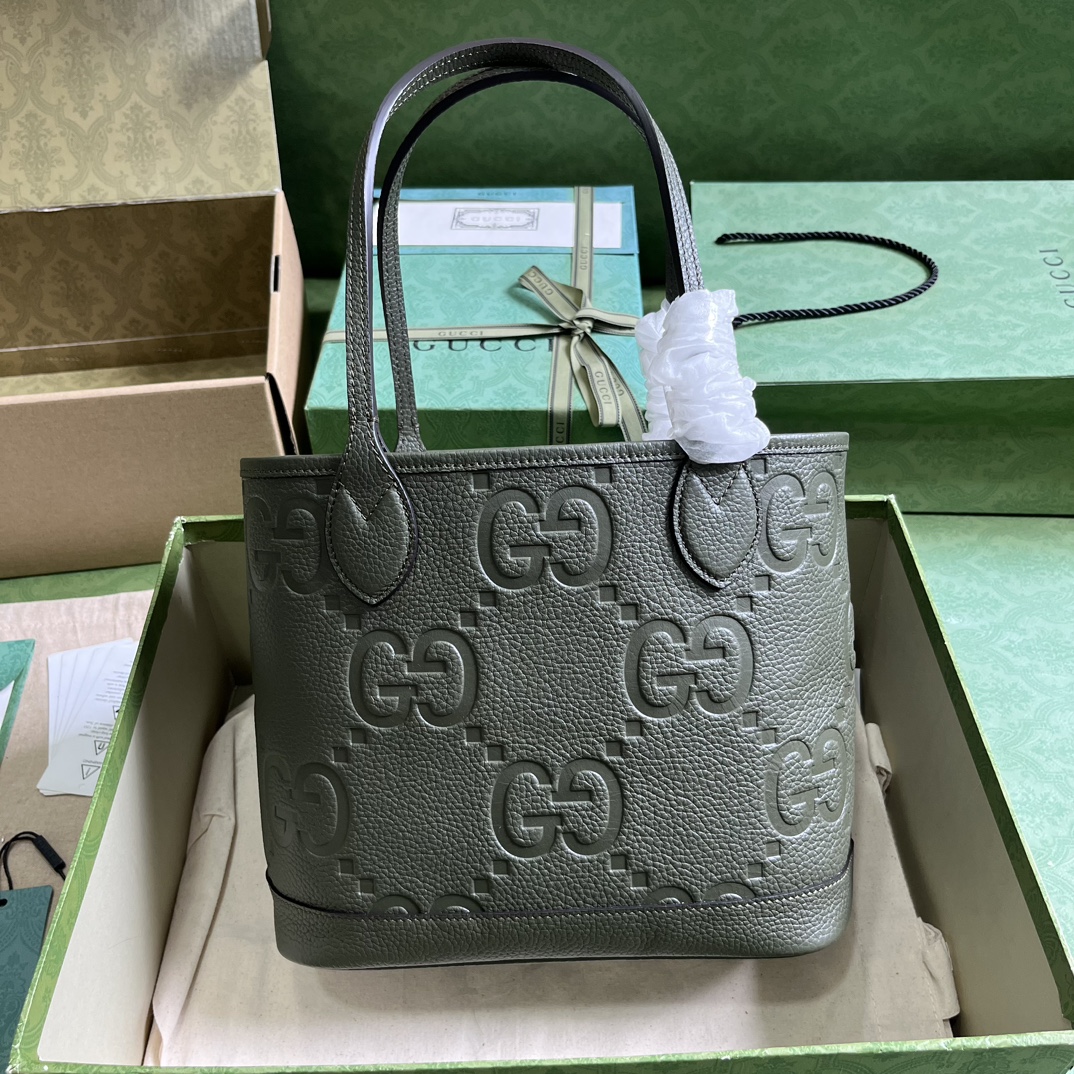 Bagsaaa Gvc*1 Jumbo GG in dark green tote - 25x 22x 12cm