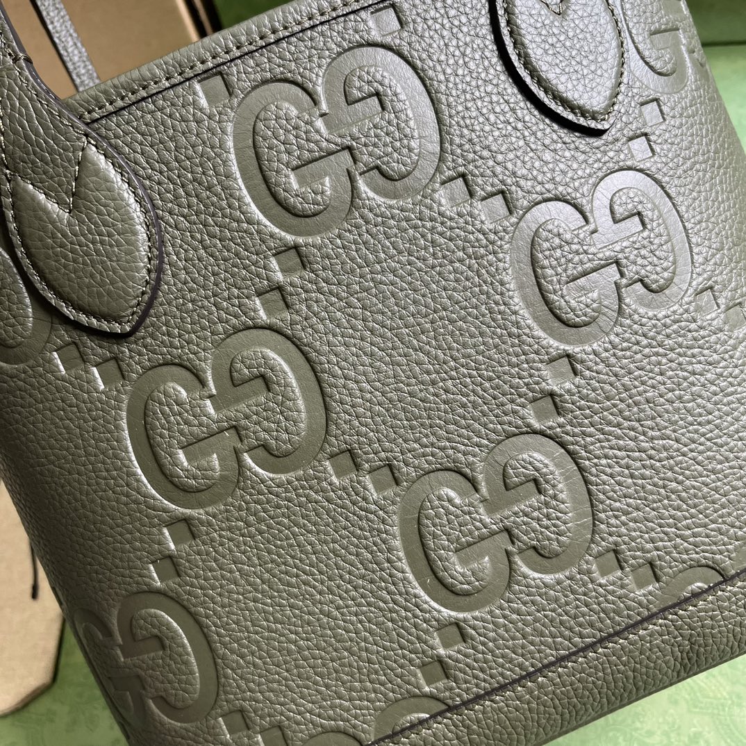 Bagsaaa Gvc*1 Jumbo GG in dark green tote - 25x 22x 12cm