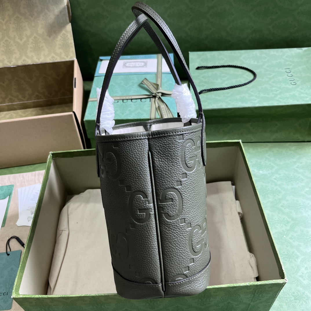 Bagsaaa Gvc*1 Jumbo GG in dark green tote - 25x 22x 12cm