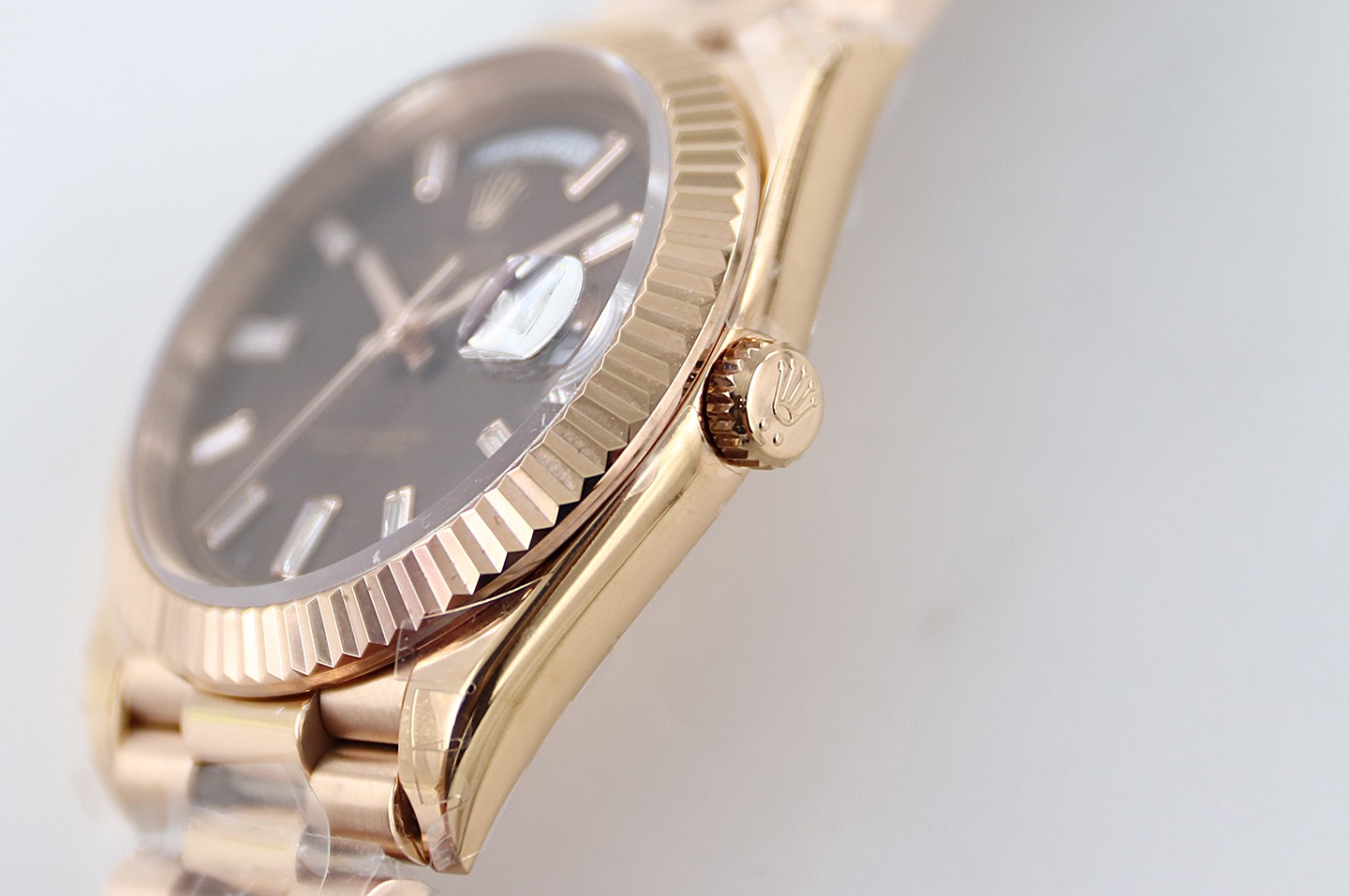 Bagsaaa R01ex Day-Date 40mm Rose Gold Chocolate Dial