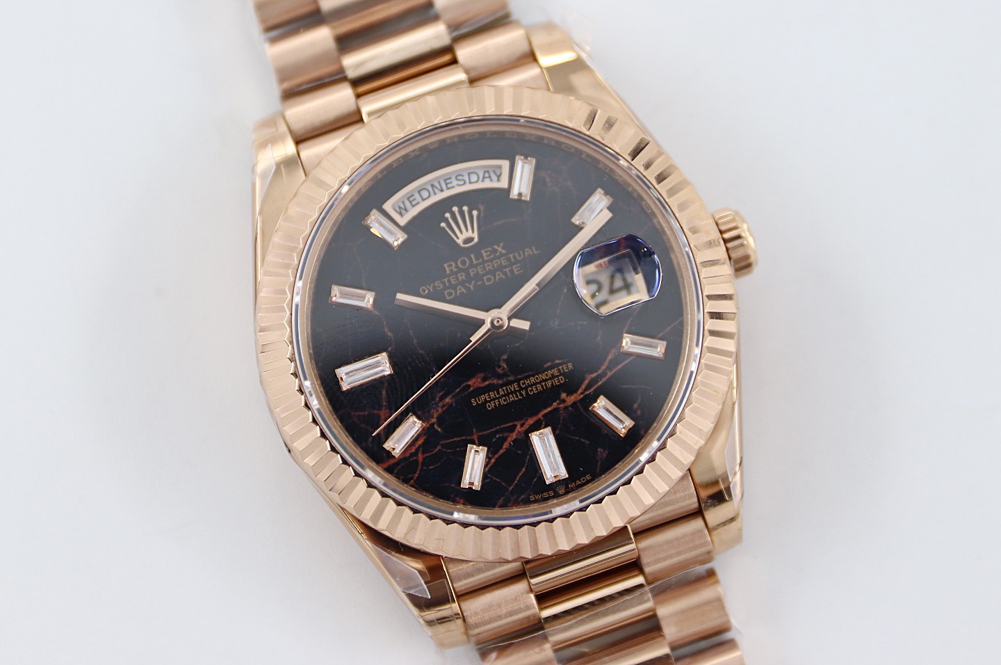Bagsaaa R01ex Day-Date 40 Everose Eisenkiesel