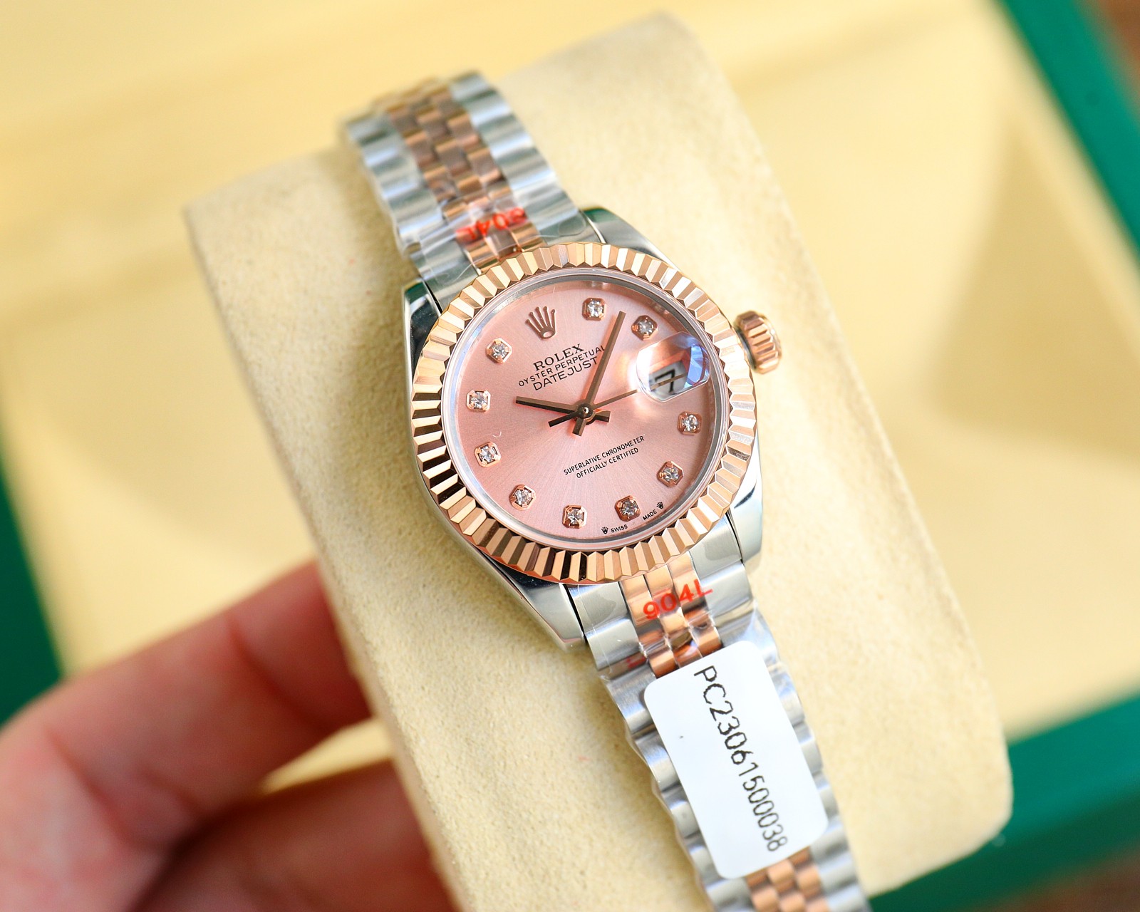 Bagsaaa R01ex Lady Datejust Oystersteel and Silver and Pink Dial 28mm