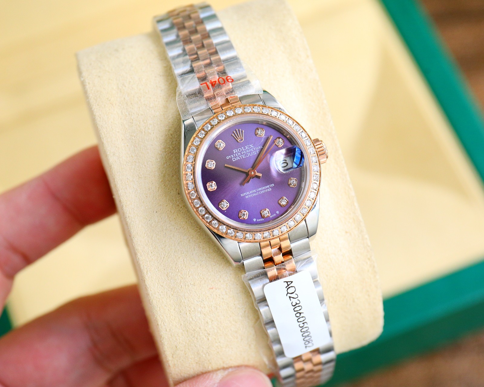 Bagsaaa Lady-Datejust 28 Rolesor Yellow D1am0nd / Jubilee / Lavender D1am0nd