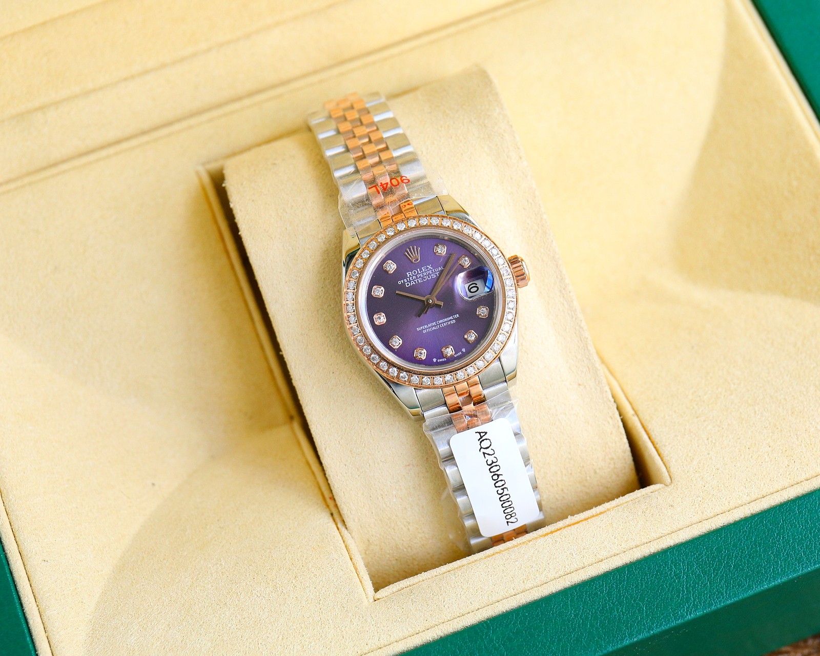 Bagsaaa Lady-Datejust 28 Rolesor Yellow D1am0nd / Jubilee / Lavender D1am0nd