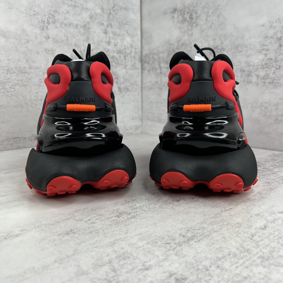 Bagsaaa Balmain Unicorn Low Top trainers in neoprene and leather black and red