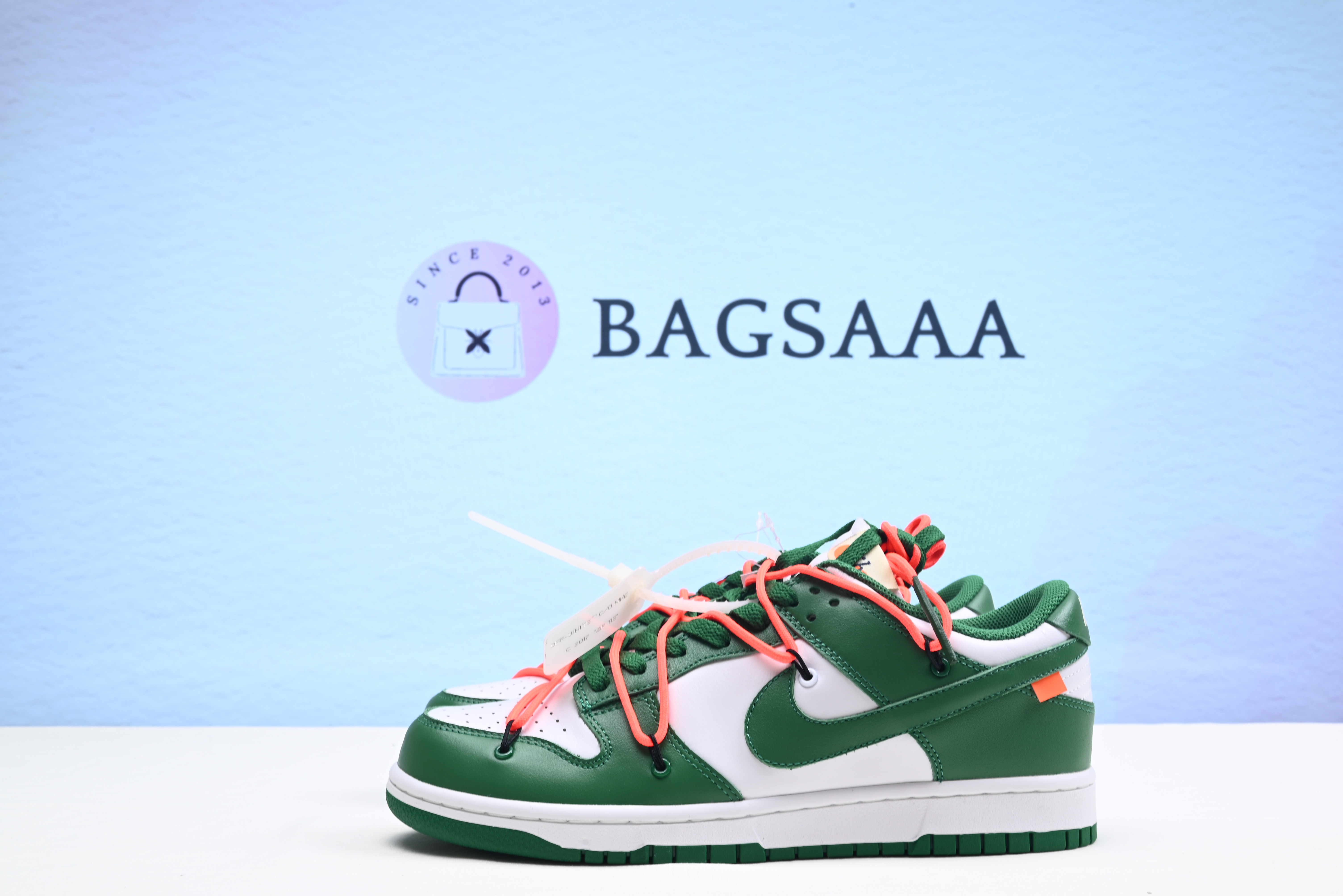 OFF-White x Nike Dunk LowWhite/ Pine Green-Pine Green