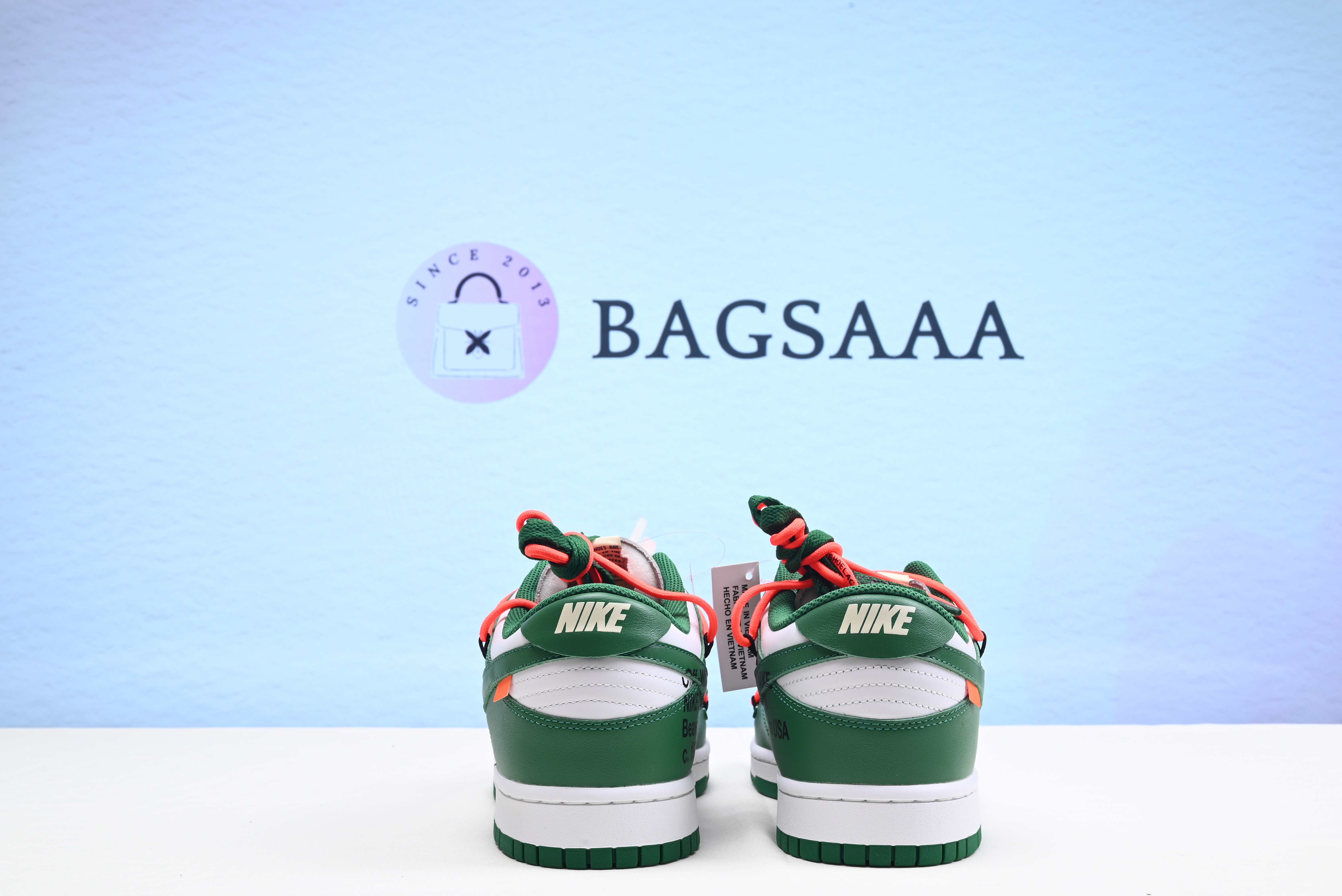OFF-White x Nike Dunk LowWhite/ Pine Green-Pine Green