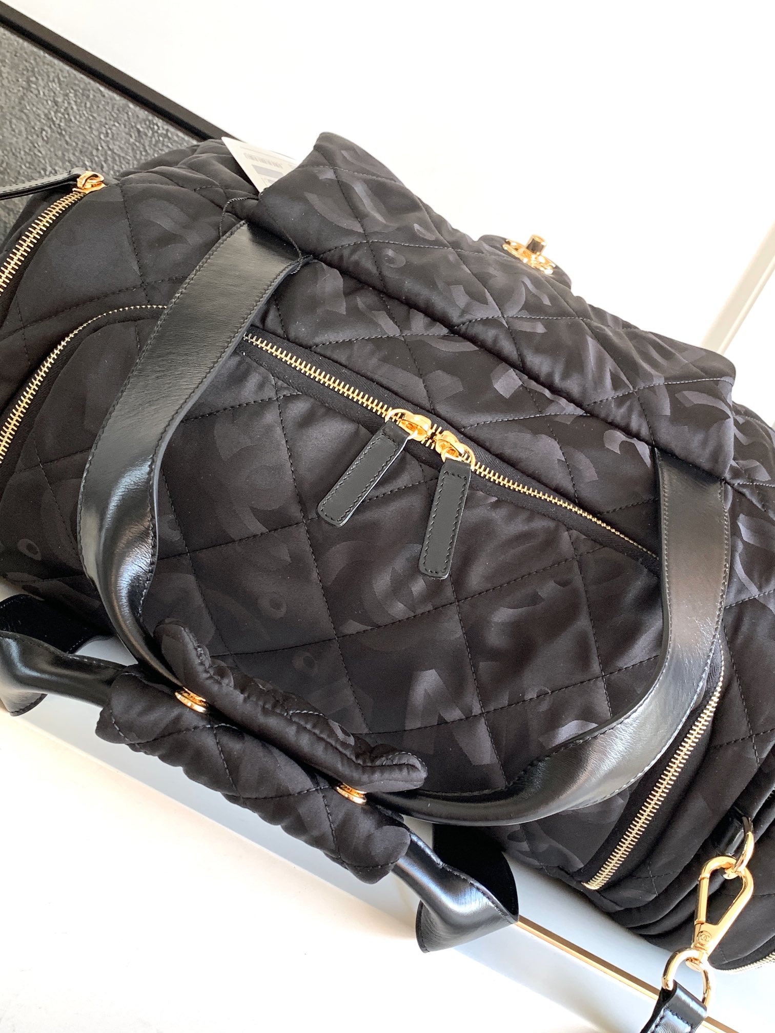 Bagsaaa Ch**el Black Nylon Coco Neige Two-in-One Duffle/Backpack - 51*23*20.5cm