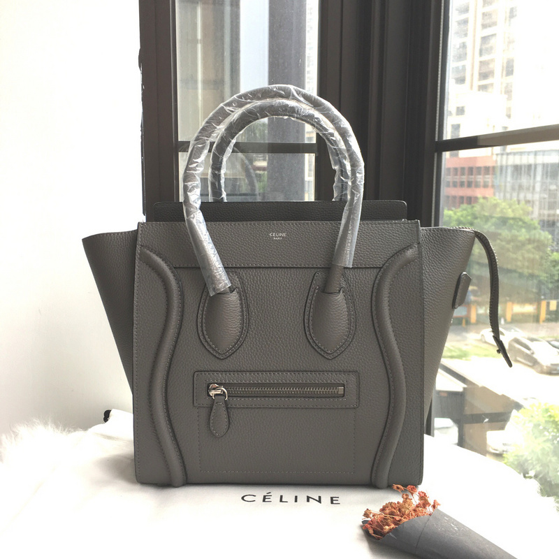 Bagsaaa Ce1i*e Micro Luggage Calfskin Handbag in greY
