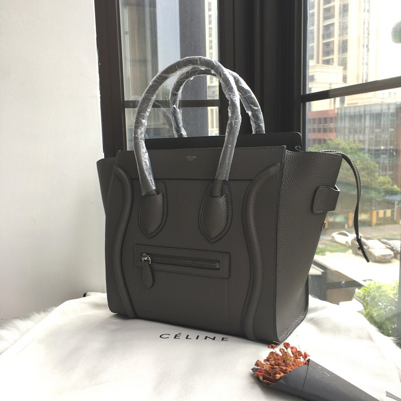 Bagsaaa Ce1i*e Micro Luggage Calfskin Handbag in greY