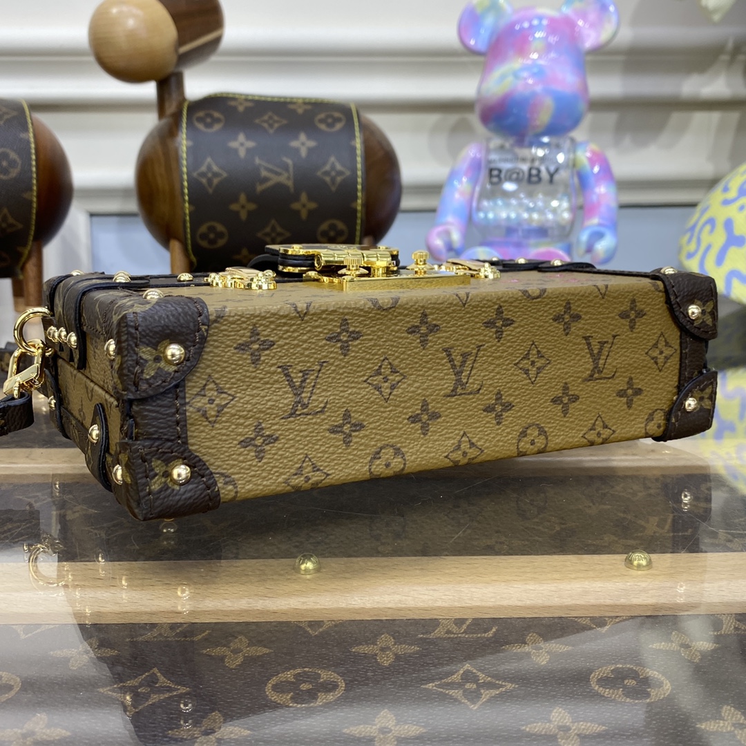 Bagsaaa L0vis Vvtt0n LU PETITE MALLE BOX Monogram Brown 20*5*12.5cm