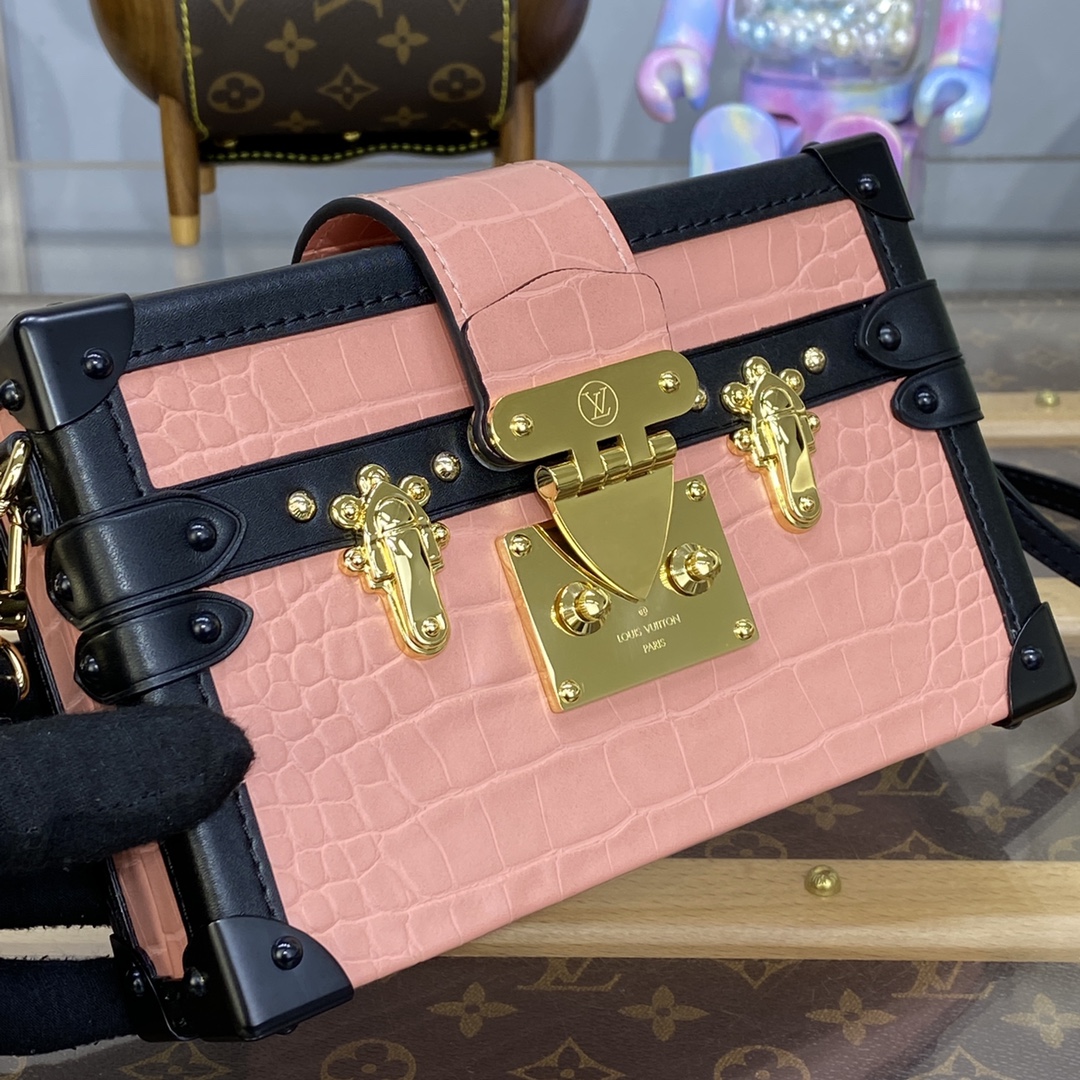 Bagsaaa L0vis Vvtt0n Petite Malle Bag Matte Alligator leather - 20 x 12.5 x 6 cm