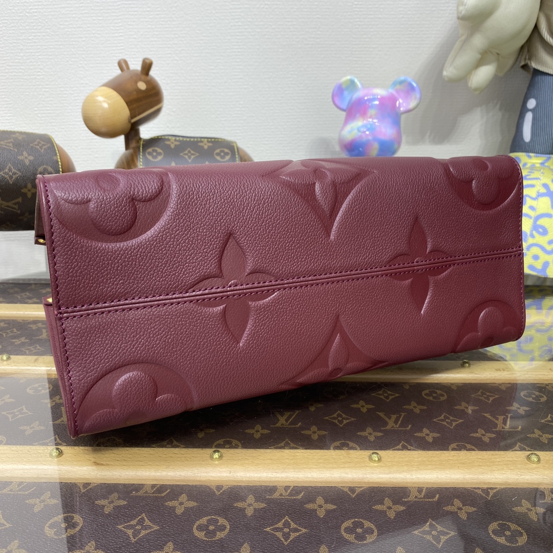 Bagsaaa L0vis Vvtt0n Onthego MM Monogram Empreinte Burgundy - 34-26-13cm