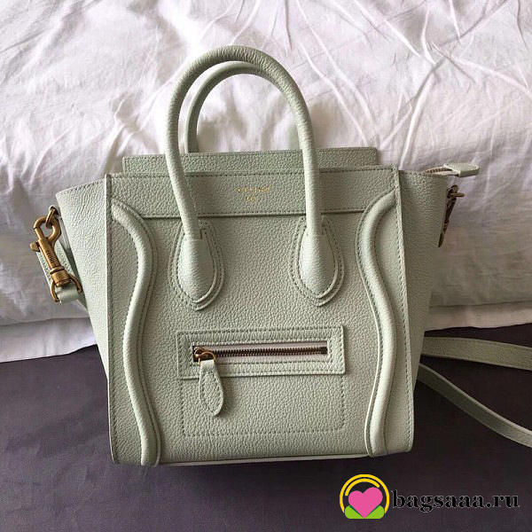 Ce1i*e Micro Luggage Calfskin Handbag in White