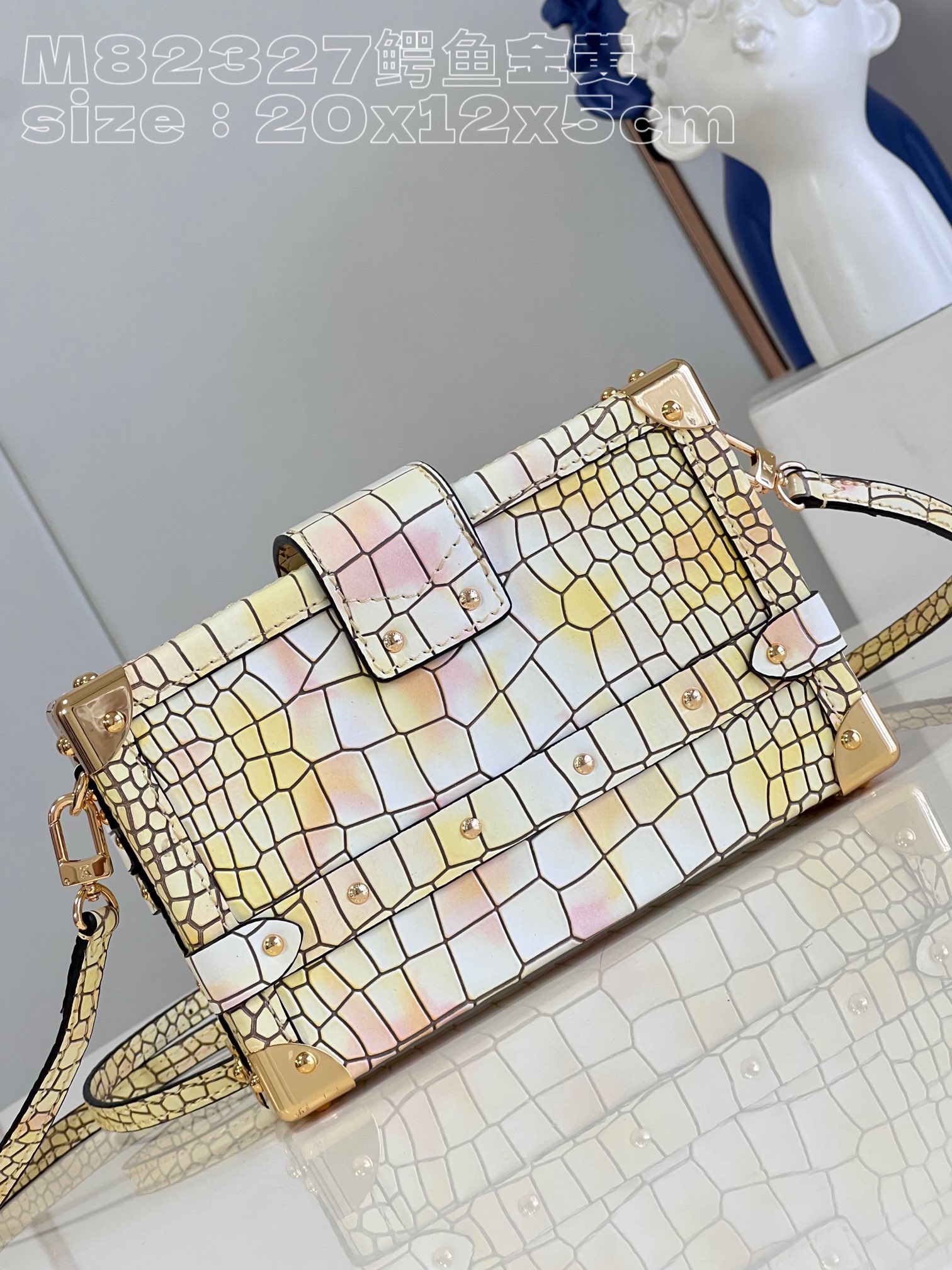 Bagsaaa L0vis Vvtt0n Petite Malle Bag Alligator crocodile leathe Royal Garden color