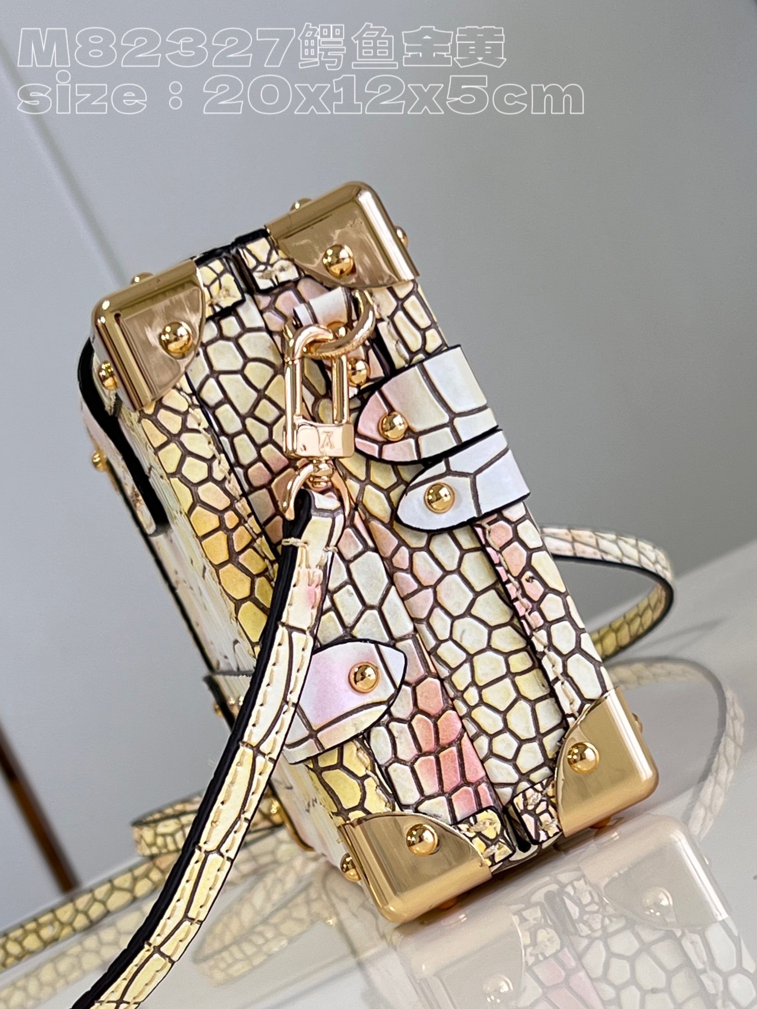 Bagsaaa L0vis Vvtt0n Petite Malle Bag Alligator crocodile leathe Royal Garden color