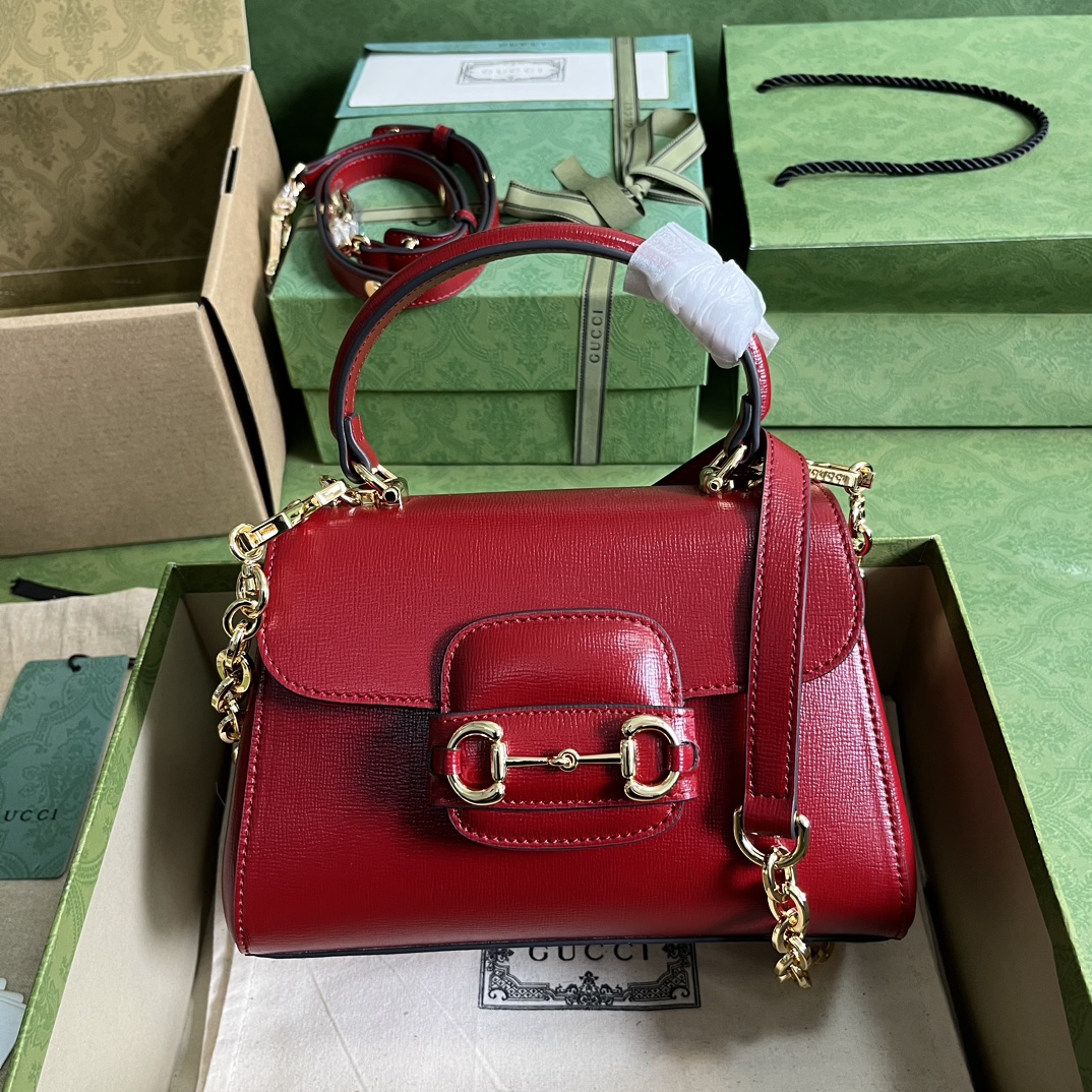 Bagsaaa Gvc*1 Horsebit 1955 mini bag red - 22x16x10.5cm