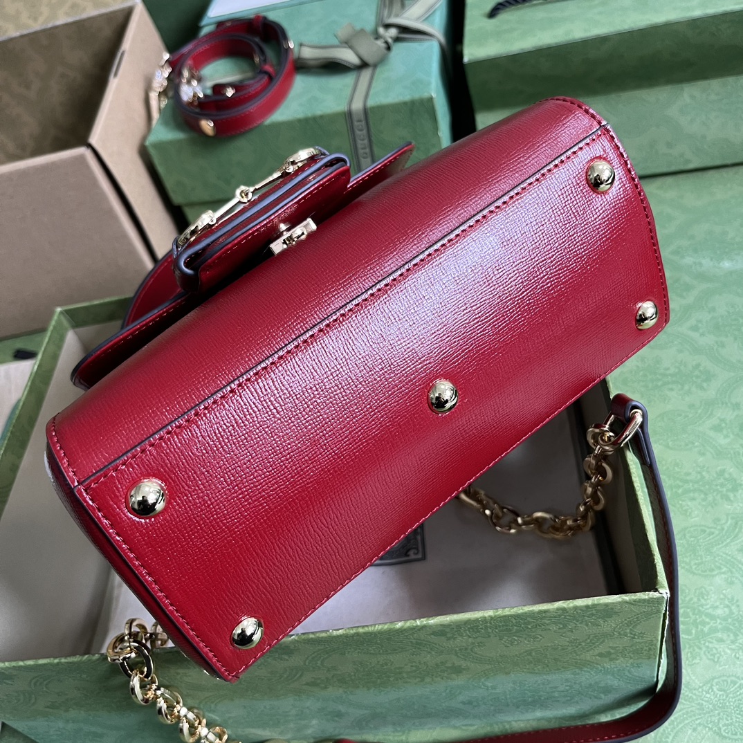 Bagsaaa Gvc*1 Horsebit 1955 mini bag red - 22x16x10.5cm
