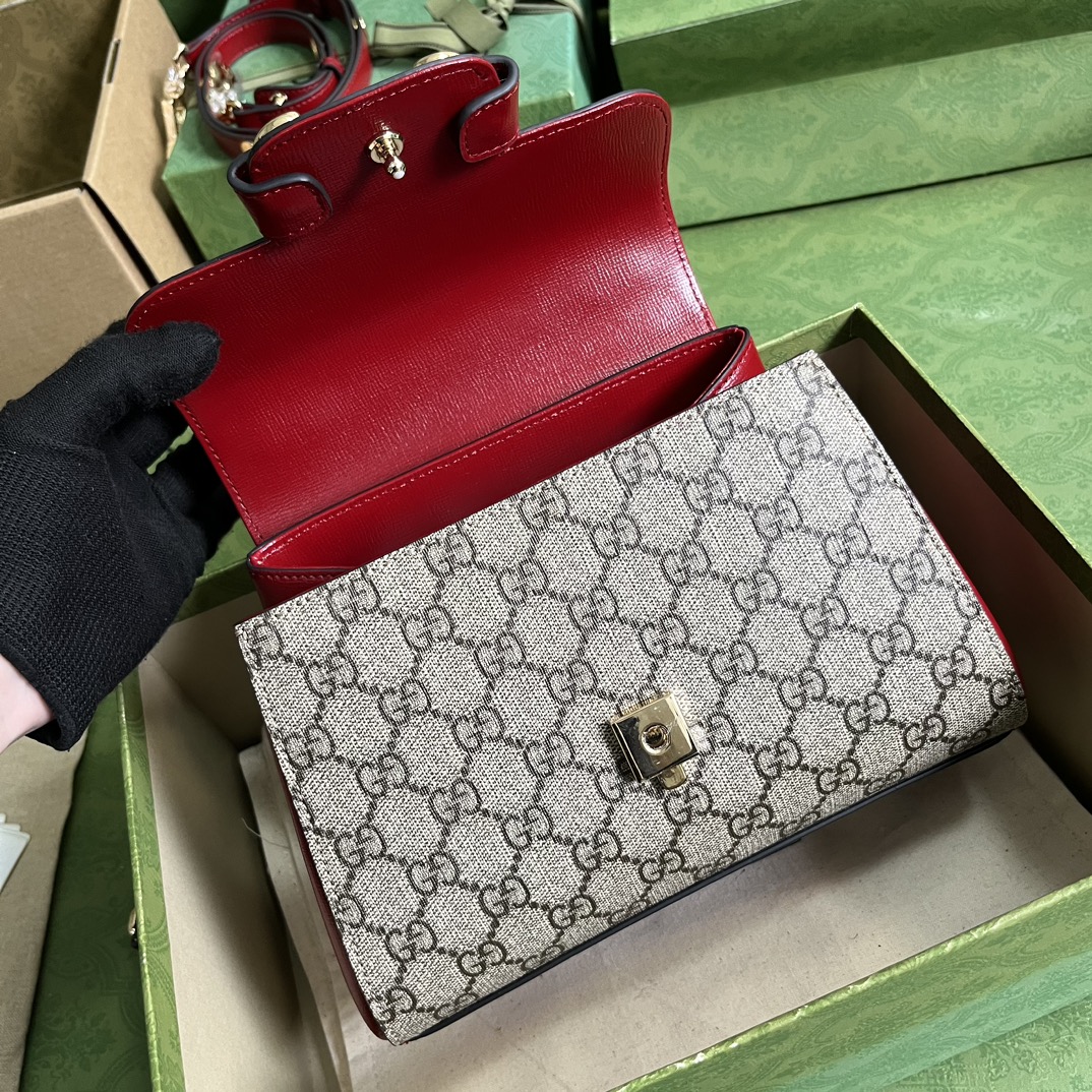 Bagsaaa Gvc*1 Horsebit 1955 mini bag ebony red - 22x16x10.5cm