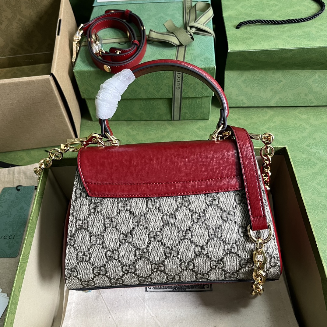 Bagsaaa Gvc*1 Horsebit 1955 mini bag ebony red - 22x16x10.5cm