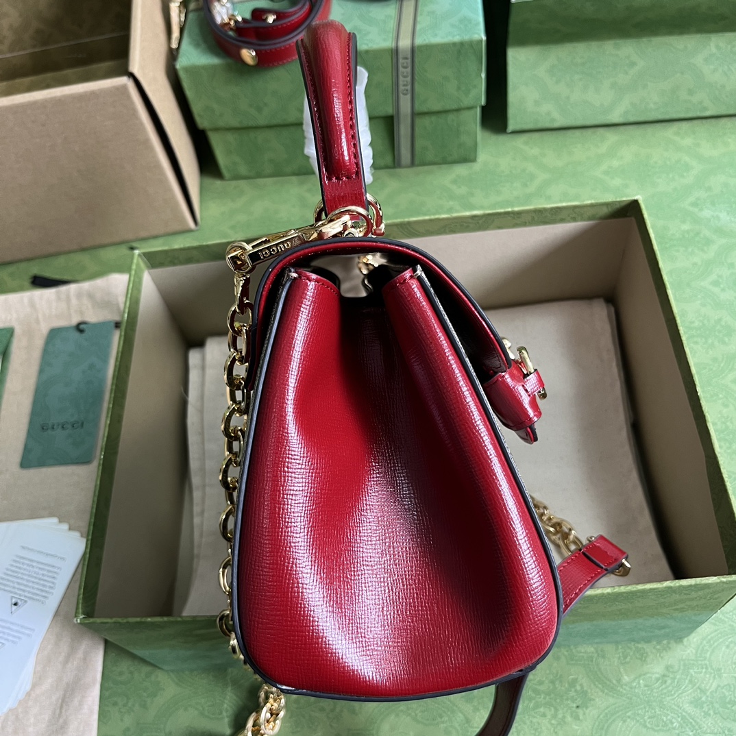 Bagsaaa Gvc*1 Horsebit 1955 mini bag ebony red - 22x16x10.5cm