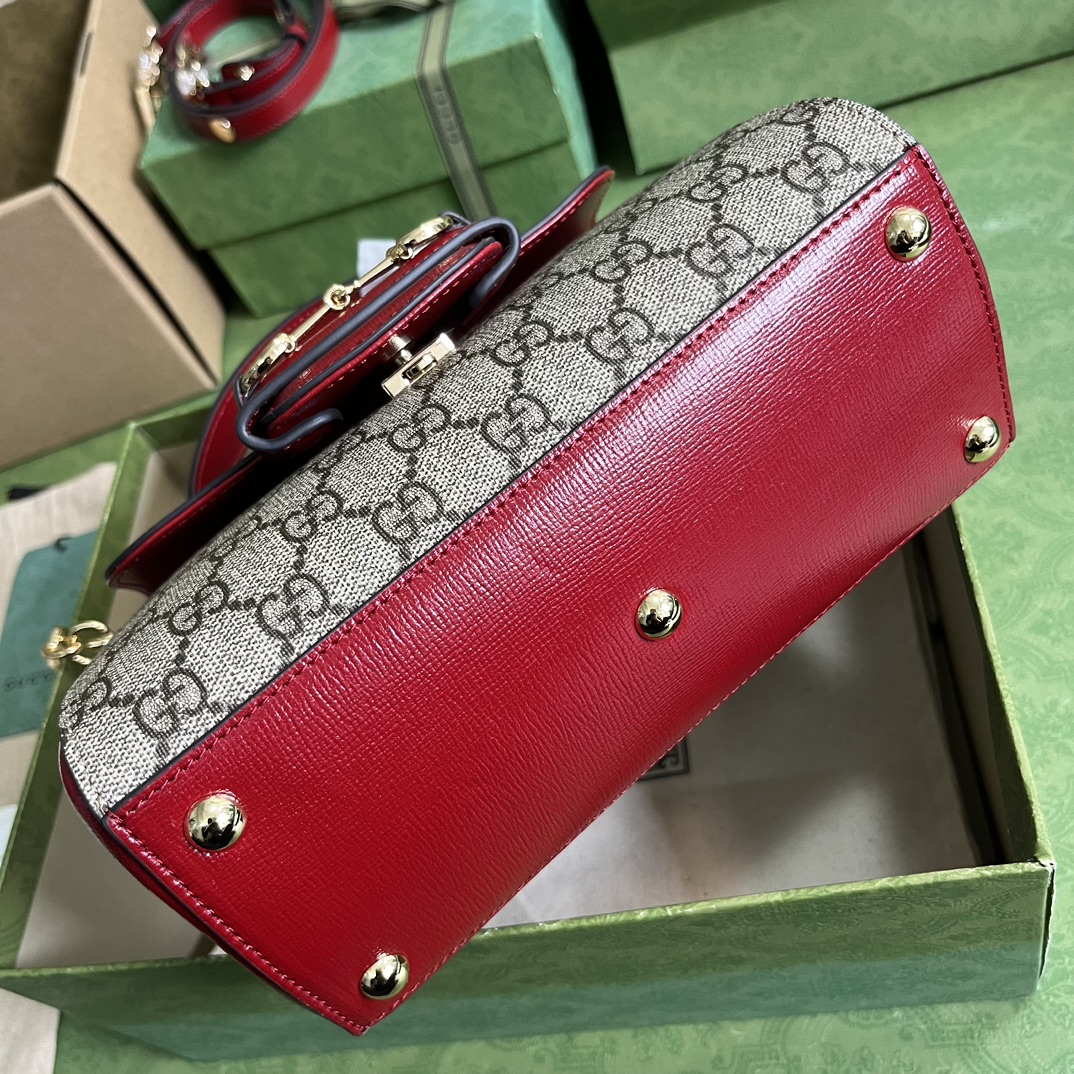 Bagsaaa Gvc*1 Horsebit 1955 mini bag ebony red - 22x16x10.5cm